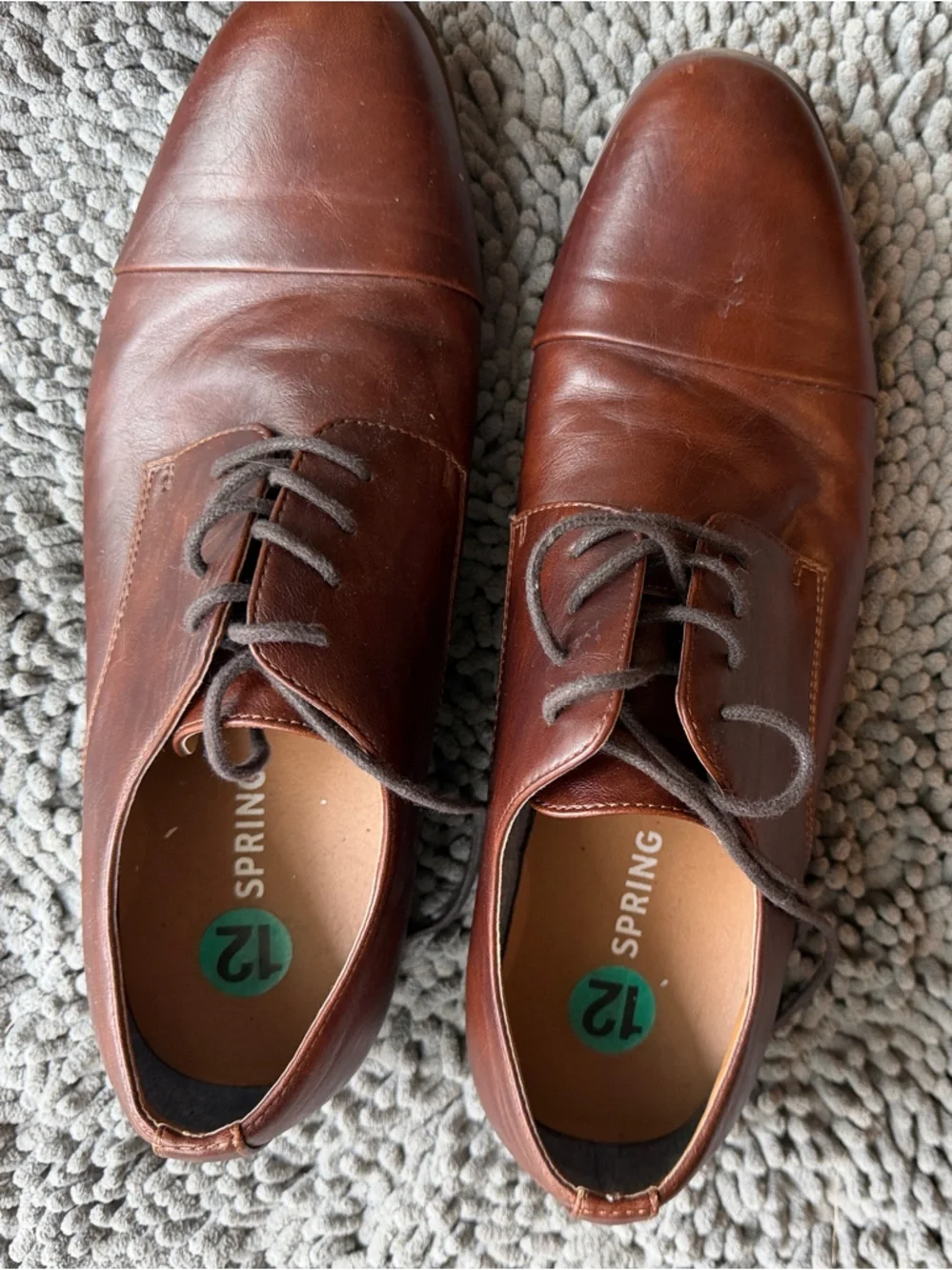 Call It Spring Men's Brown Leather Derby Shoes size 12